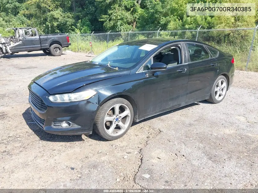 2016 Ford Fusion S VIN: 3FA6P0G70GR340385 Lot: 45554685