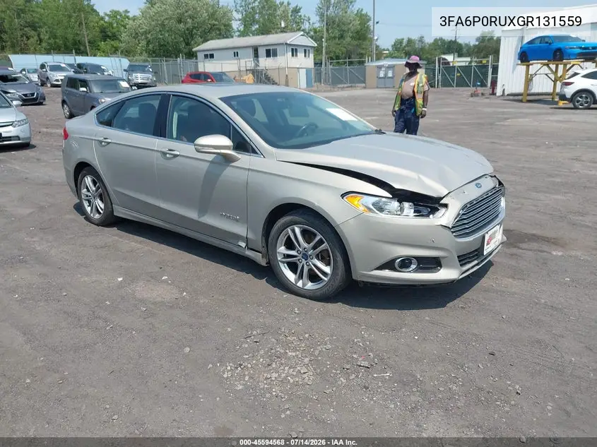 2016 Ford Fusion Hybrid Titanium VIN: 3FA6P0RUXGR131559 Lot: 45594568