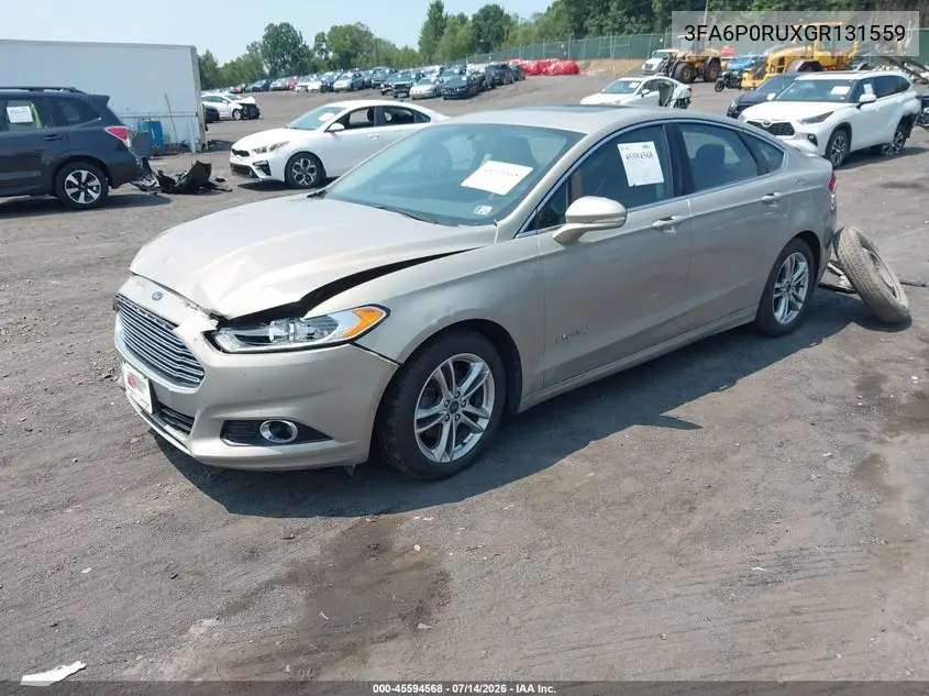 2016 Ford Fusion Hybrid Titanium VIN: 3FA6P0RUXGR131559 Lot: 45594568