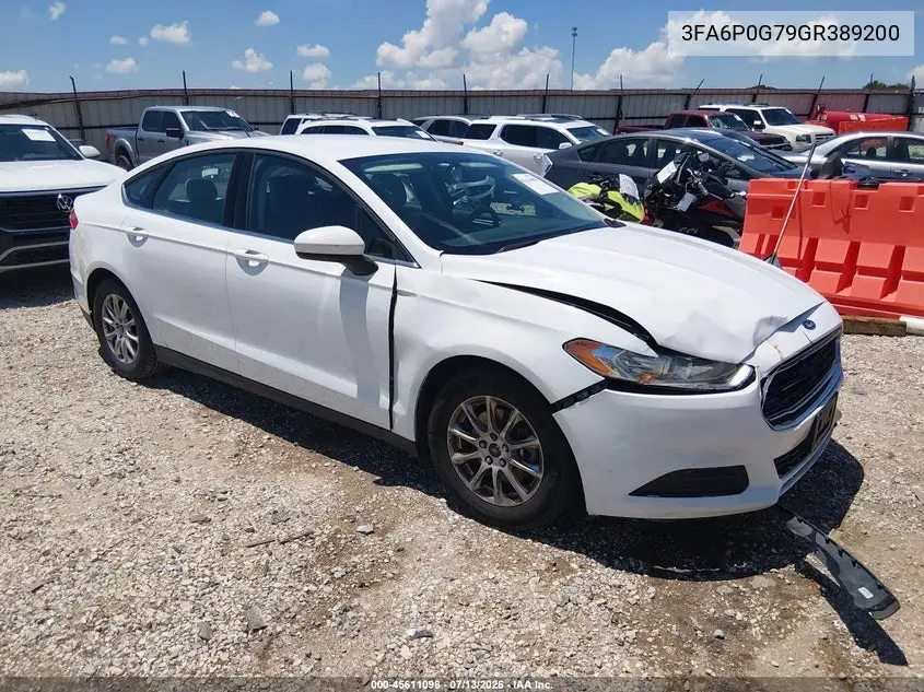 2016 Ford Fusion S VIN: 3FA6P0G79GR389200 Lot: 45611098