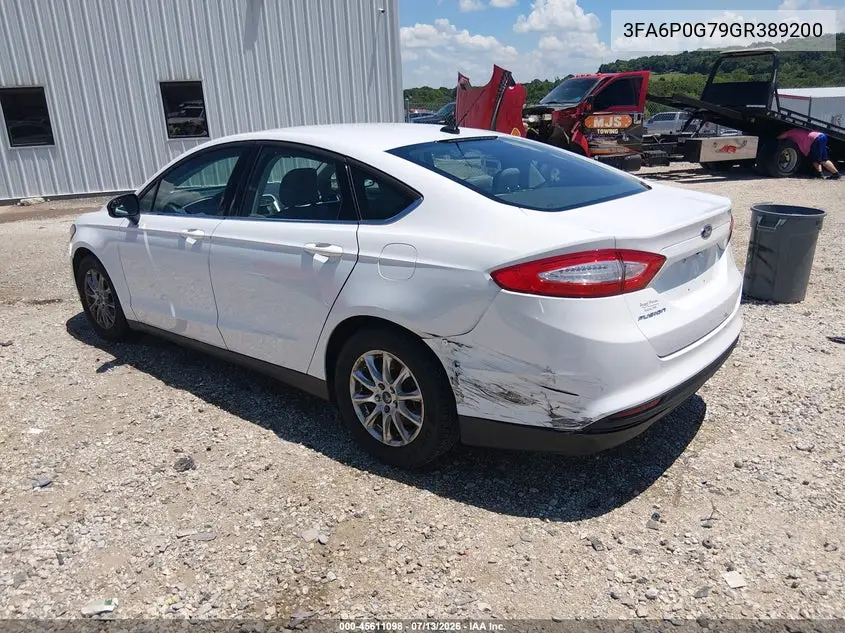2016 Ford Fusion S VIN: 3FA6P0G79GR389200 Lot: 45611098