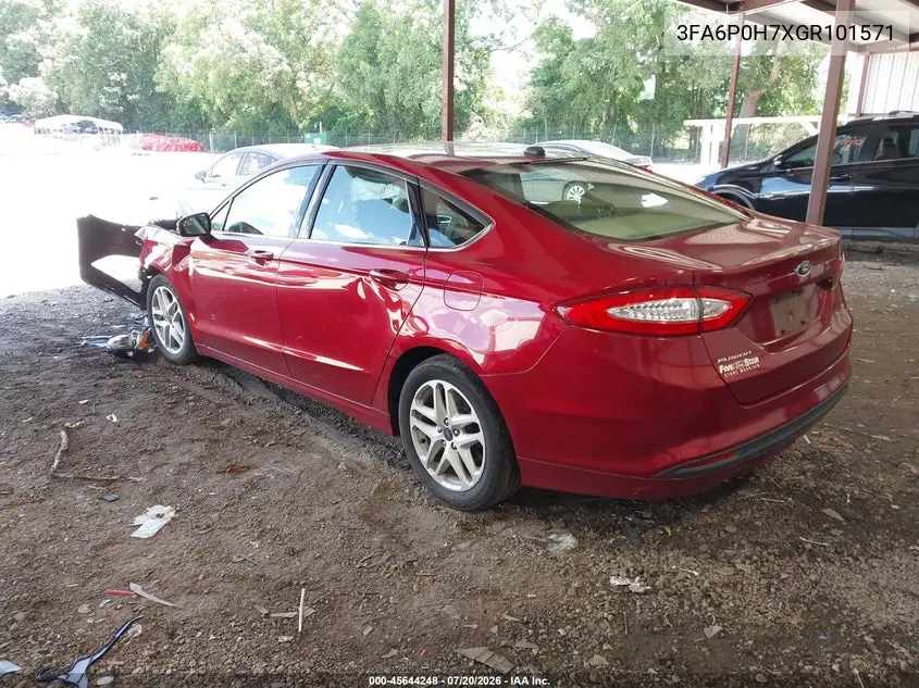 2016 Ford Fusion Se VIN: 3FA6P0H7XGR101571 Lot: 45644248