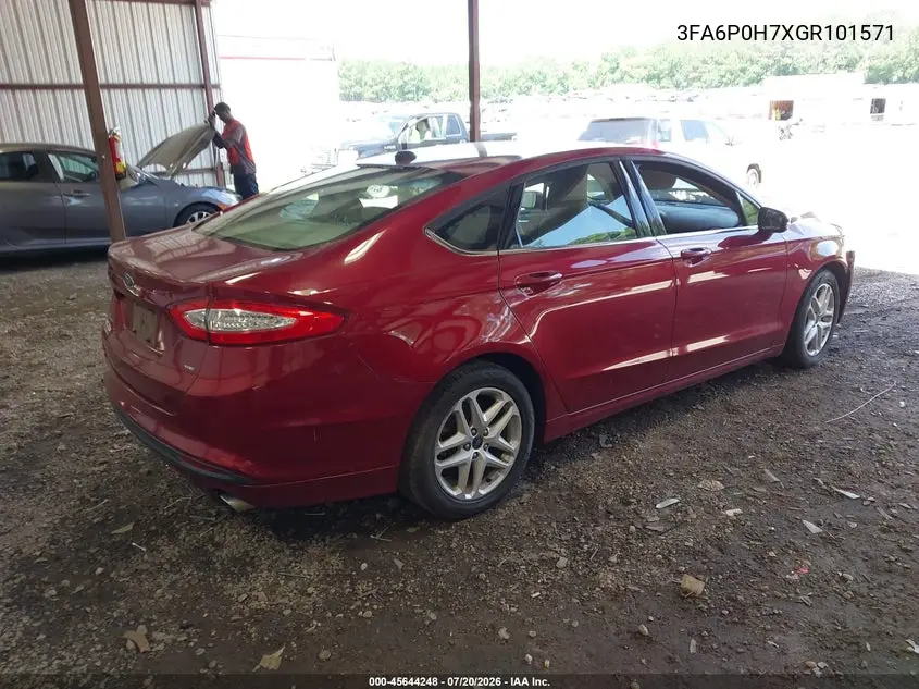 2016 Ford Fusion Se VIN: 3FA6P0H7XGR101571 Lot: 45644248