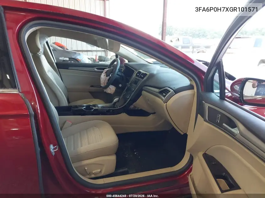 2016 Ford Fusion Se VIN: 3FA6P0H7XGR101571 Lot: 45644248