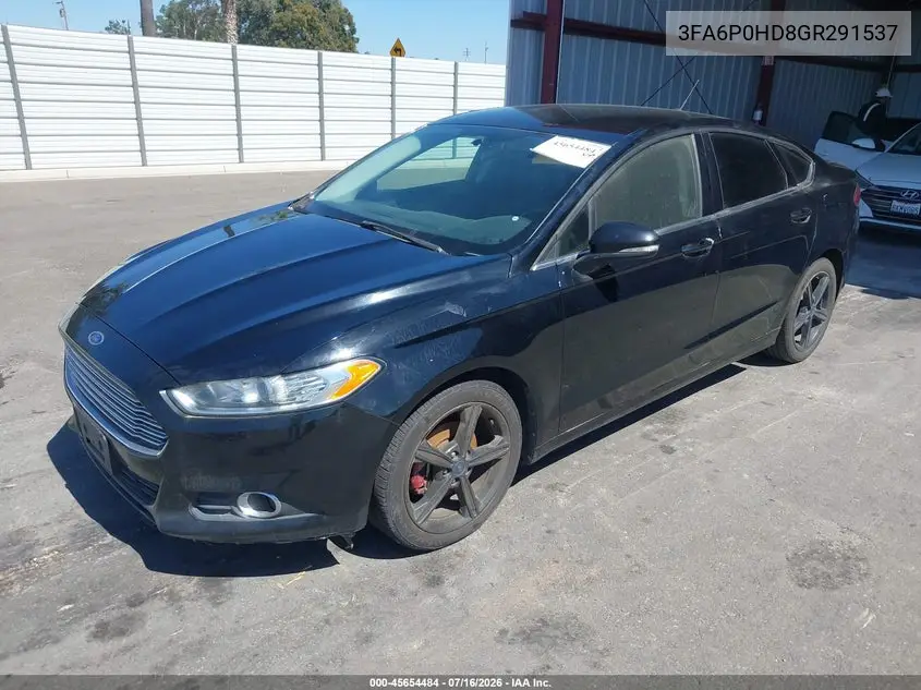 2016 Ford Fusion Se VIN: 3FA6P0HD8GR291537 Lot: 45654484