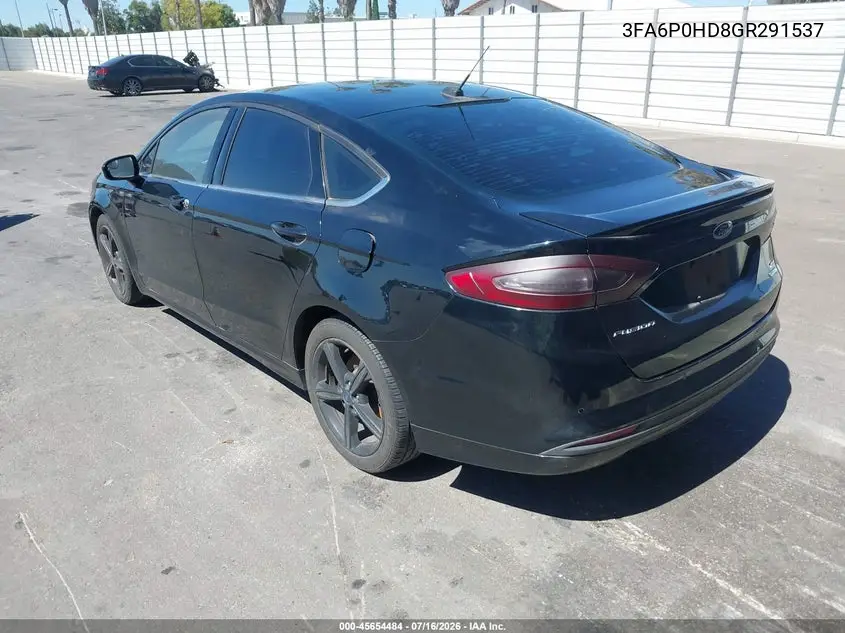 2016 Ford Fusion Se VIN: 3FA6P0HD8GR291537 Lot: 45654484