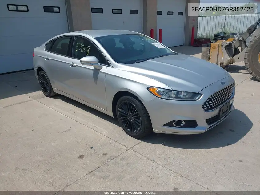 2016 Ford Fusion Se VIN: 3FA6P0HD7GR352425 Lot: 45657858