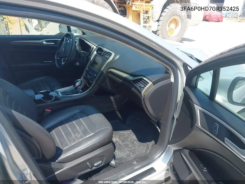 2016 Ford Fusion Se VIN: 3FA6P0HD7GR352425 Lot: 45657858