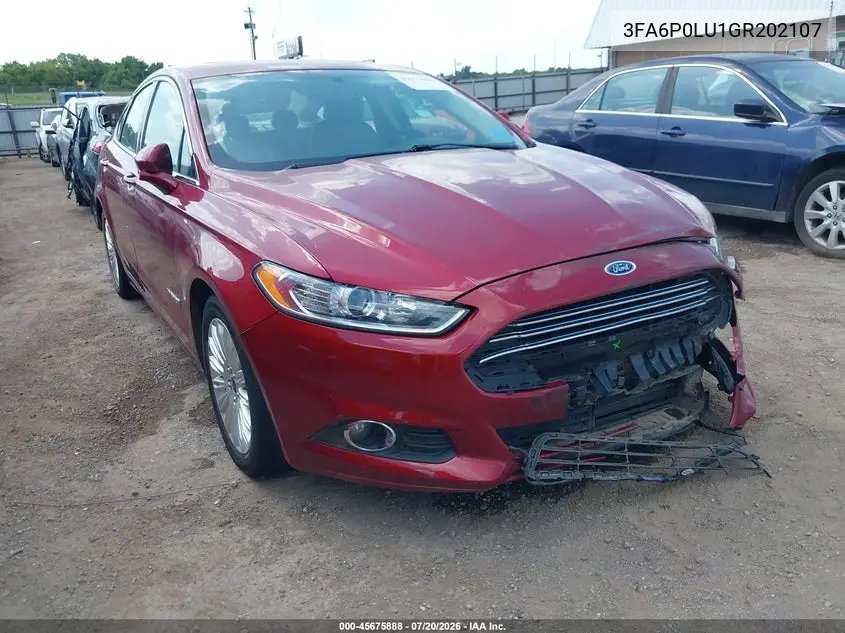 2016 Ford Fusion Hybrid Se VIN: 3FA6P0LU1GR202107 Lot: 45675888