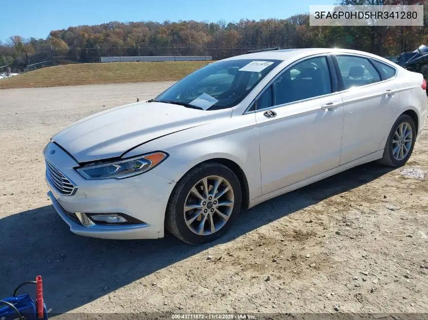 3FA6P0HD5HR341280 2017 Ford Fusion Se