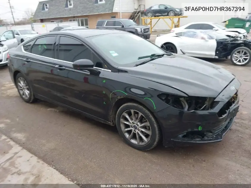 3FA6P0HD7HR367394 2017 Ford Fusion Se