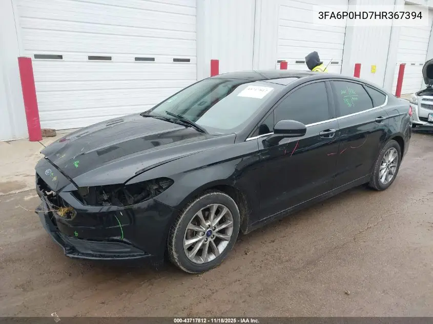 3FA6P0HD7HR367394 2017 Ford Fusion Se