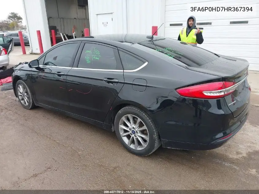 3FA6P0HD7HR367394 2017 Ford Fusion Se