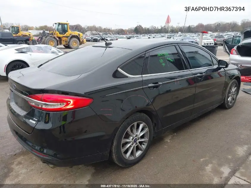 3FA6P0HD7HR367394 2017 Ford Fusion Se