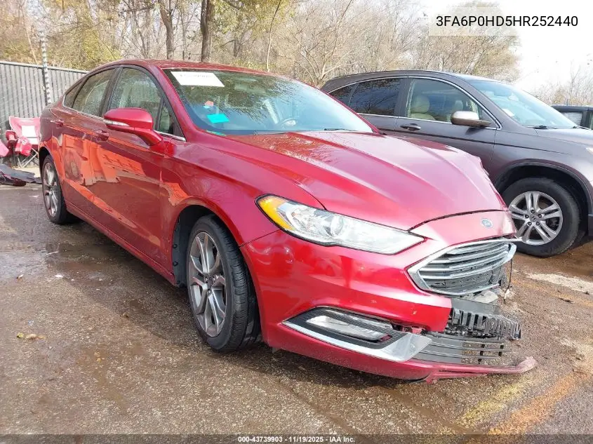 3FA6P0HD5HR252440 2017 Ford Fusion Se