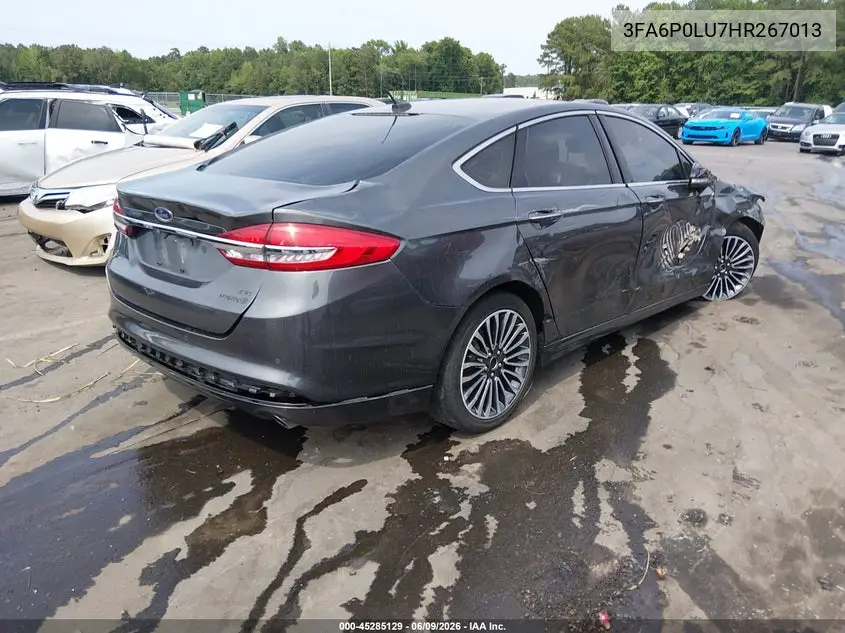 2017 Ford Fusion Hybrid Se VIN: 3FA6P0LU7HR267013 Lot: 45285129