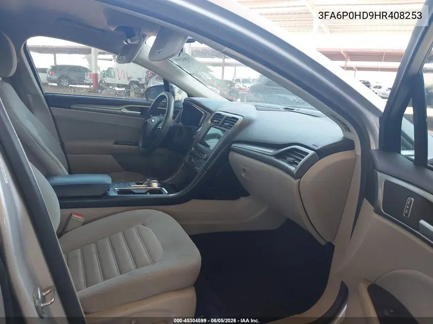 2017 Ford Fusion Se VIN: 3FA6P0HD9HR408253 Lot: 45304599