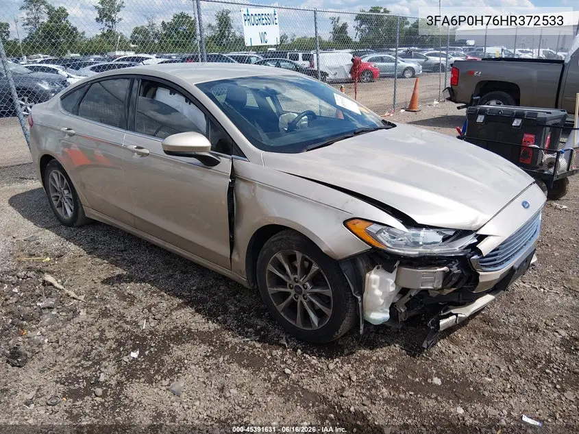 2017 Ford Fusion Se VIN: 3FA6P0H76HR372533 Lot: 45391631