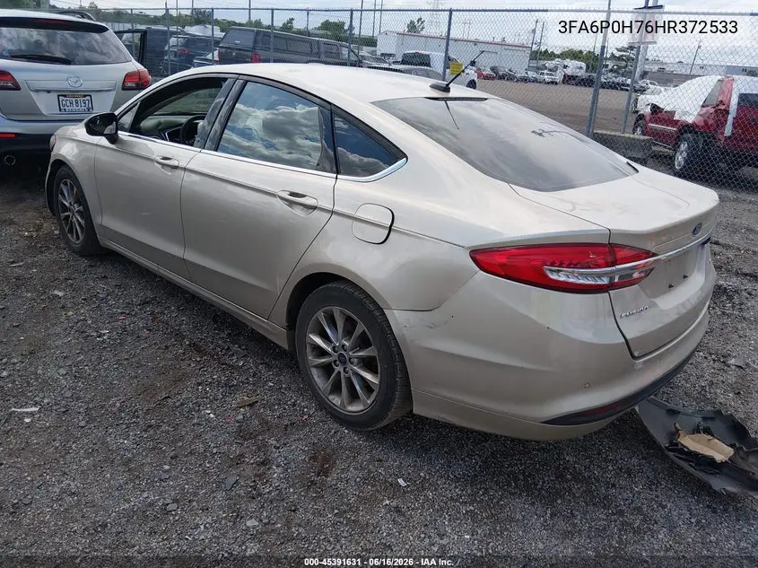 2017 Ford Fusion Se VIN: 3FA6P0H76HR372533 Lot: 45391631
