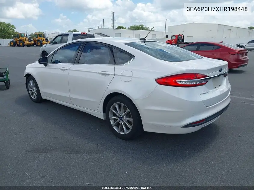 2017 Ford Fusion Se VIN: 3FA6P0H7XHR198448 Lot: 45665334