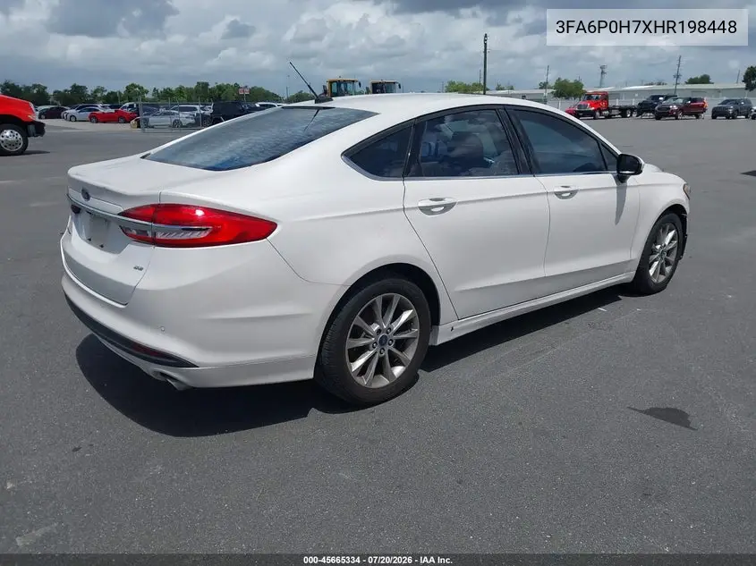 2017 Ford Fusion Se VIN: 3FA6P0H7XHR198448 Lot: 45665334