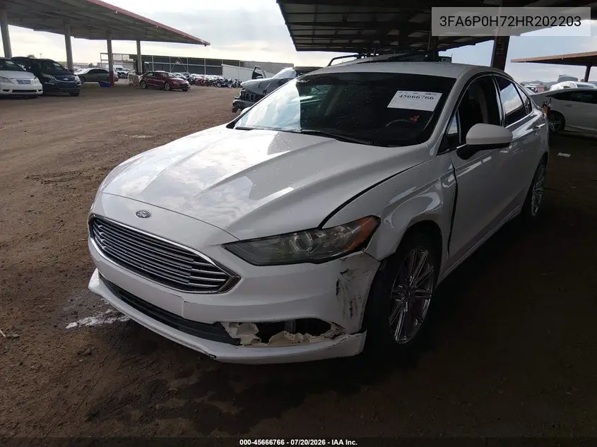 2017 Ford Fusion Se VIN: 3FA6P0H72HR202203 Lot: 45666766