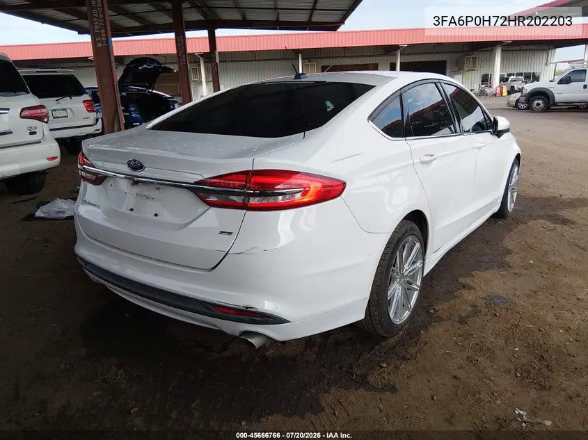 2017 Ford Fusion Se VIN: 3FA6P0H72HR202203 Lot: 45666766
