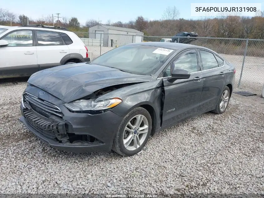 3FA6P0LU9JR131908 2018 Ford Fusion Hybrid Se