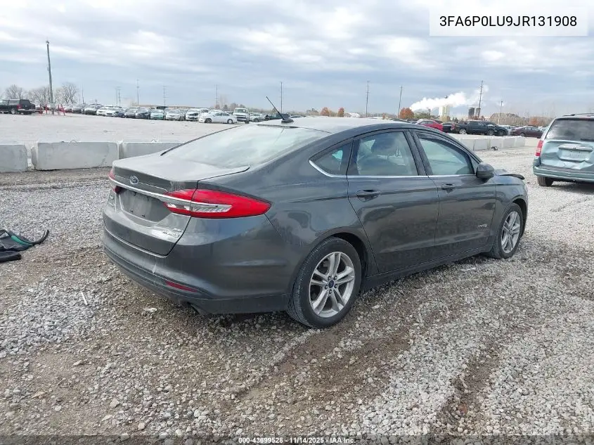 3FA6P0LU9JR131908 2018 Ford Fusion Hybrid Se