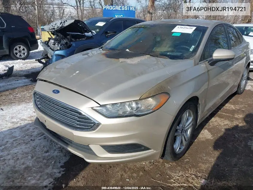 3FA6P0HDXJR194721 2018 Ford Fusion Se