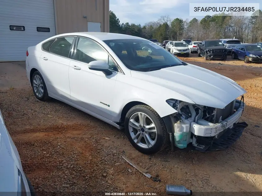 3FA6P0LU7JR234485 2018 Ford Fusion Hybrid Se