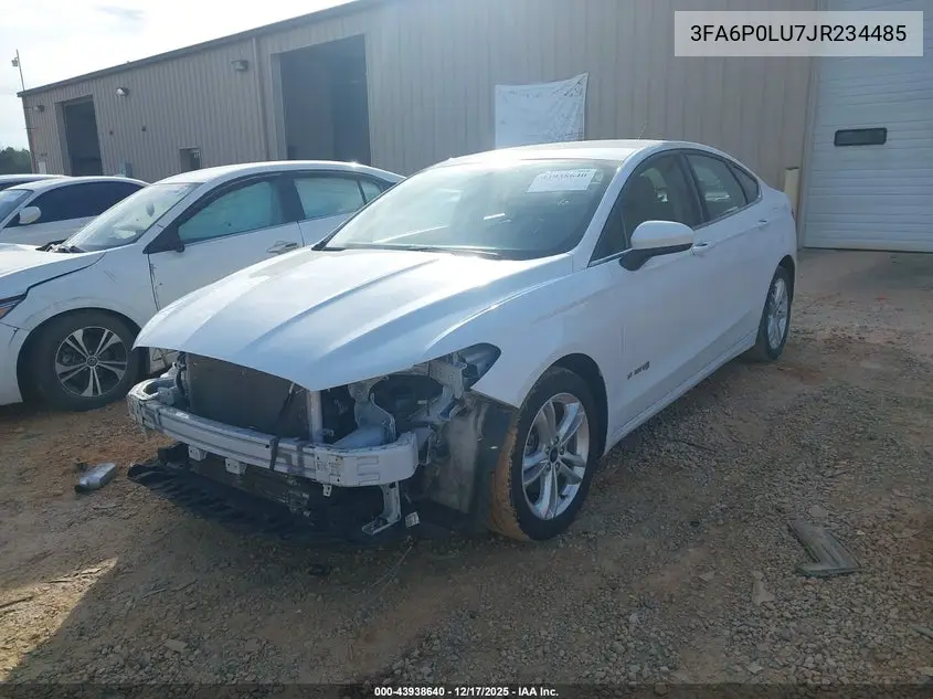 3FA6P0LU7JR234485 2018 Ford Fusion Hybrid Se