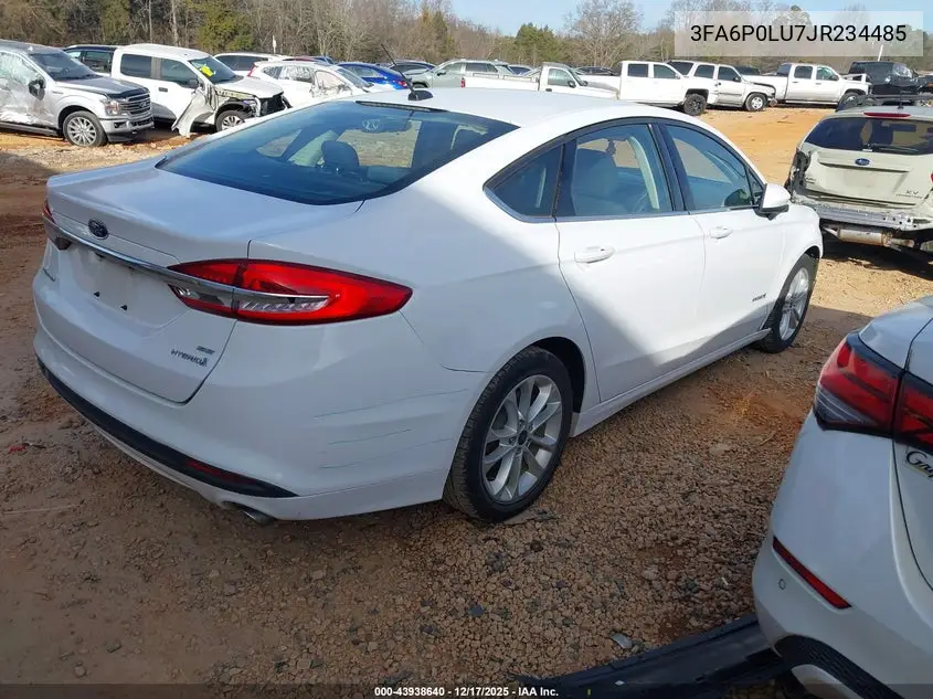 3FA6P0LU7JR234485 2018 Ford Fusion Hybrid Se