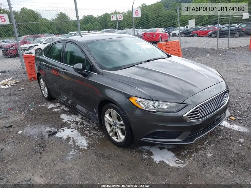 2018 Ford Fusion Se VIN: 3FA6P0HD1JR174180 Lot: 45332528