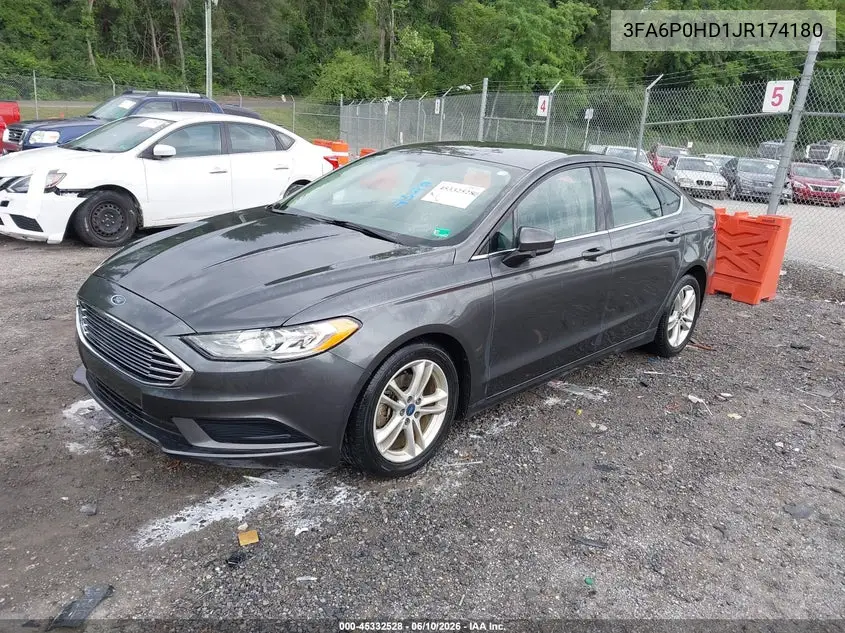2018 Ford Fusion Se VIN: 3FA6P0HD1JR174180 Lot: 45332528