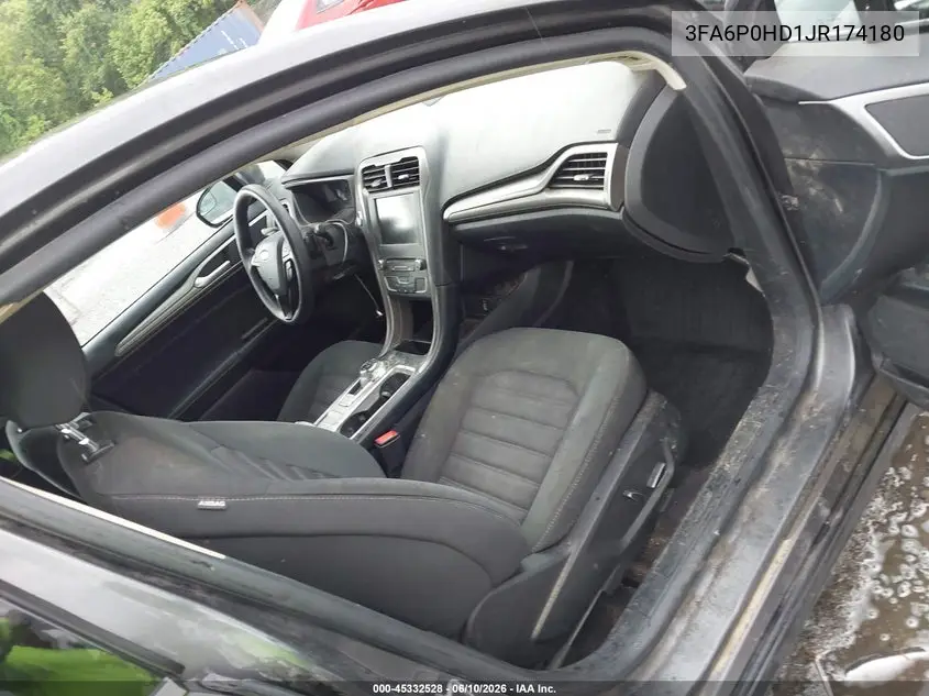 2018 Ford Fusion Se VIN: 3FA6P0HD1JR174180 Lot: 45332528