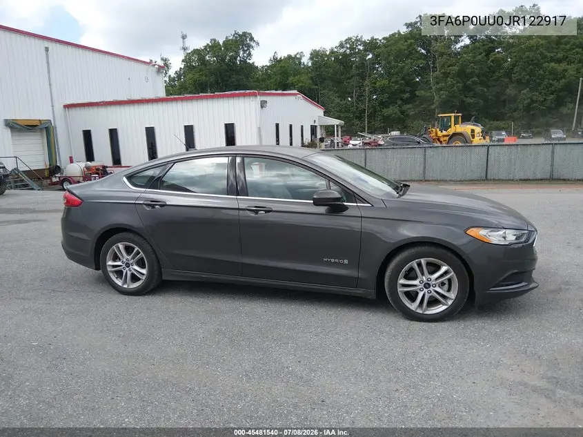 2018 Ford Fusion Hybrid S VIN: 3FA6P0UU0JR122917 Lot: 45481540