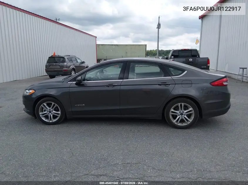 2018 Ford Fusion Hybrid S VIN: 3FA6P0UU0JR122917 Lot: 45481540