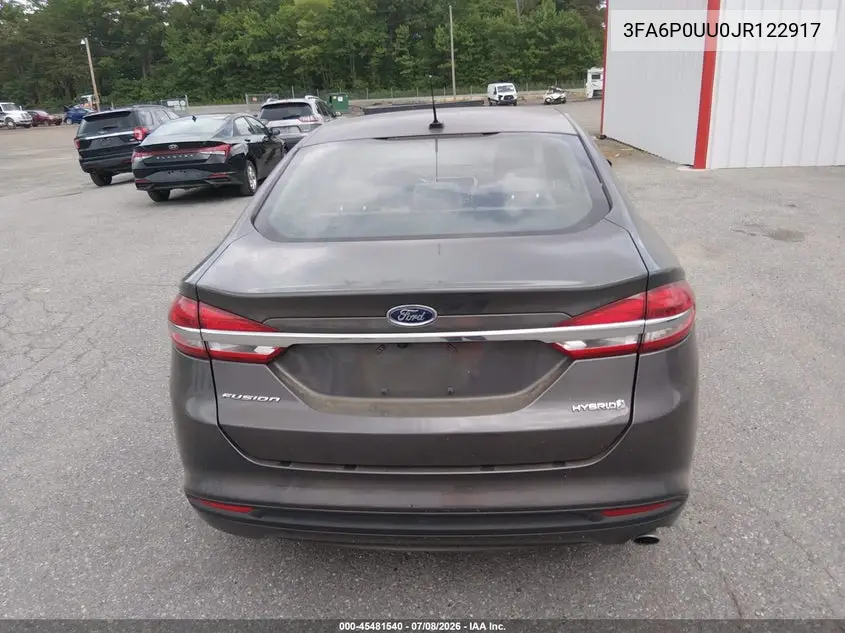 2018 Ford Fusion Hybrid S VIN: 3FA6P0UU0JR122917 Lot: 45481540