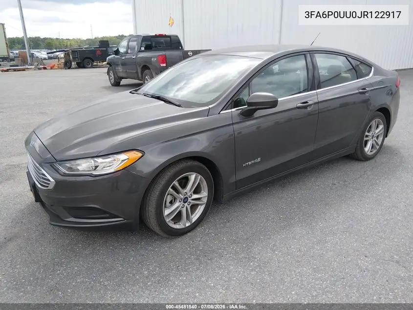 2018 Ford Fusion Hybrid S VIN: 3FA6P0UU0JR122917 Lot: 45481540
