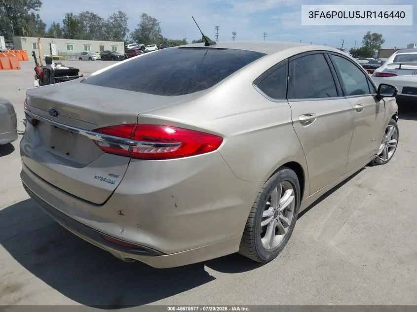 2018 Ford Fusion Hybrid Se VIN: 3FA6P0LU5JR146440 Lot: 45678577