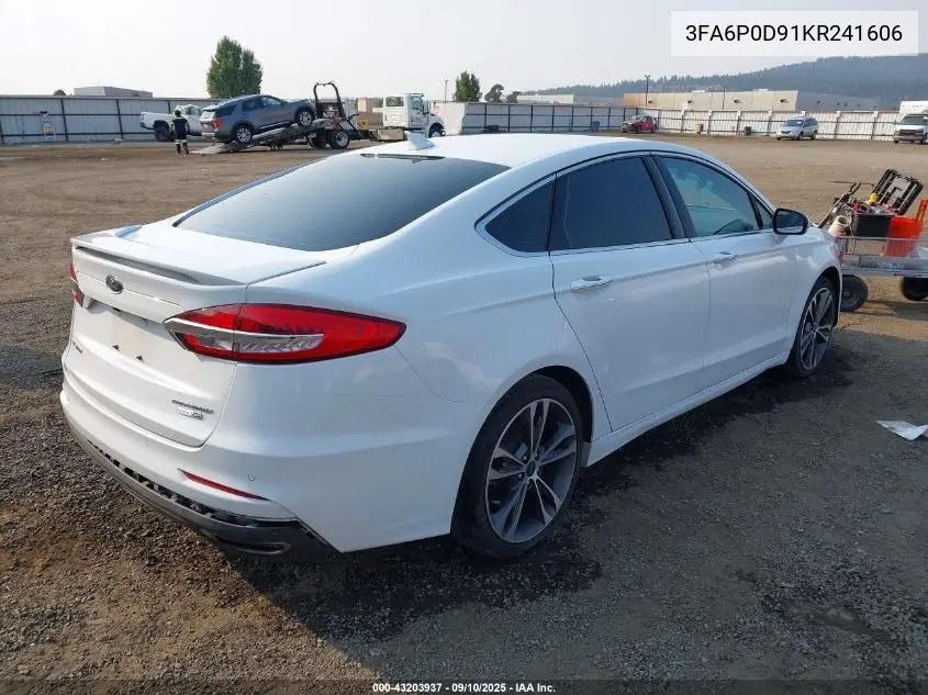 3FA6P0D91KR241606 2019 Ford Fusion Titanium