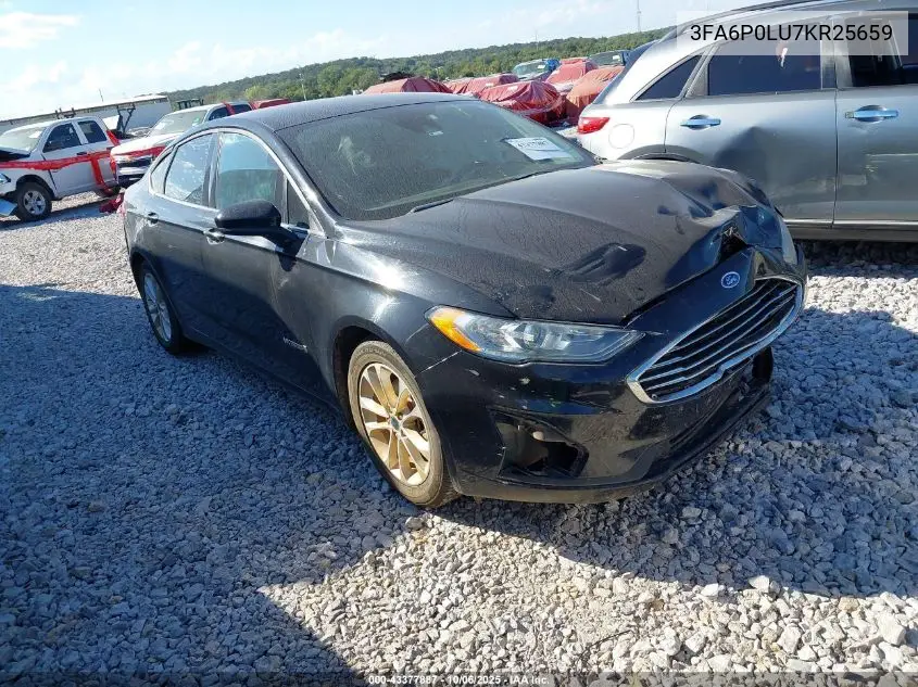 3FA6P0LU7KR256598 2019 Ford Fusion Hybrid Se