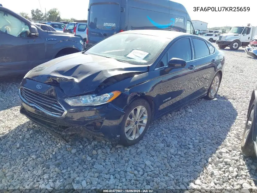 3FA6P0LU7KR256598 2019 Ford Fusion Hybrid Se