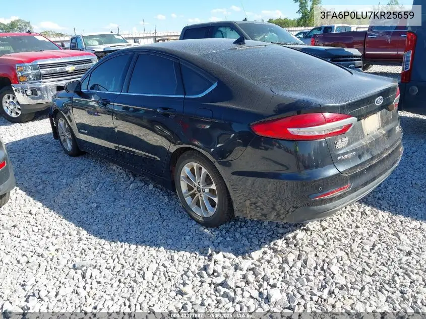 3FA6P0LU7KR256598 2019 Ford Fusion Hybrid Se