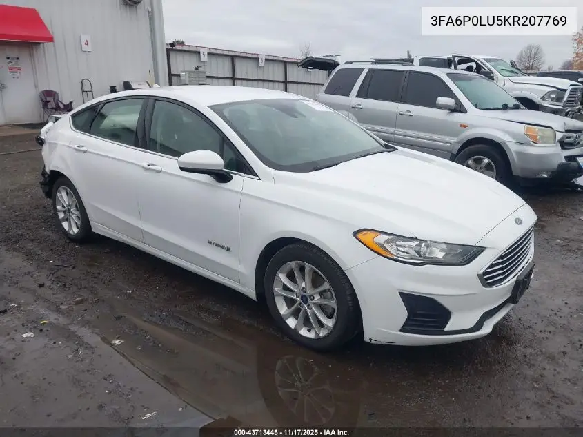 3FA6P0LU5KR207769 2019 Ford Fusion Hybrid Se