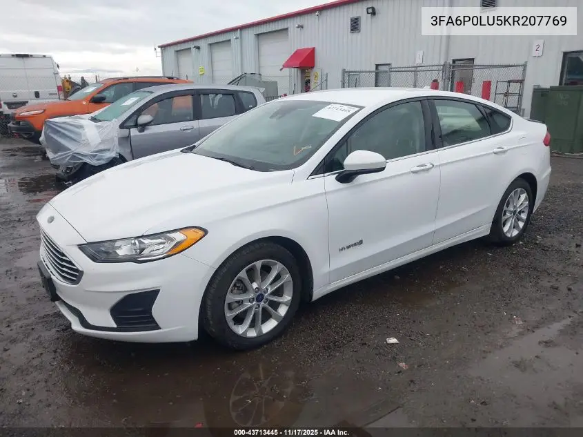 3FA6P0LU5KR207769 2019 Ford Fusion Hybrid Se