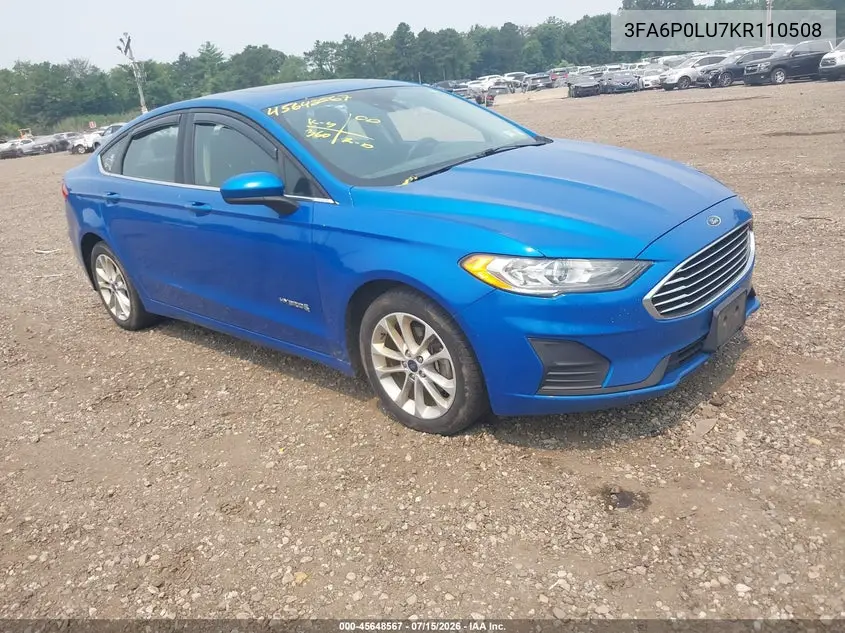 2019 Ford Fusion Hybrid Se VIN: 3FA6P0LU7KR110508 Lot: 45648567