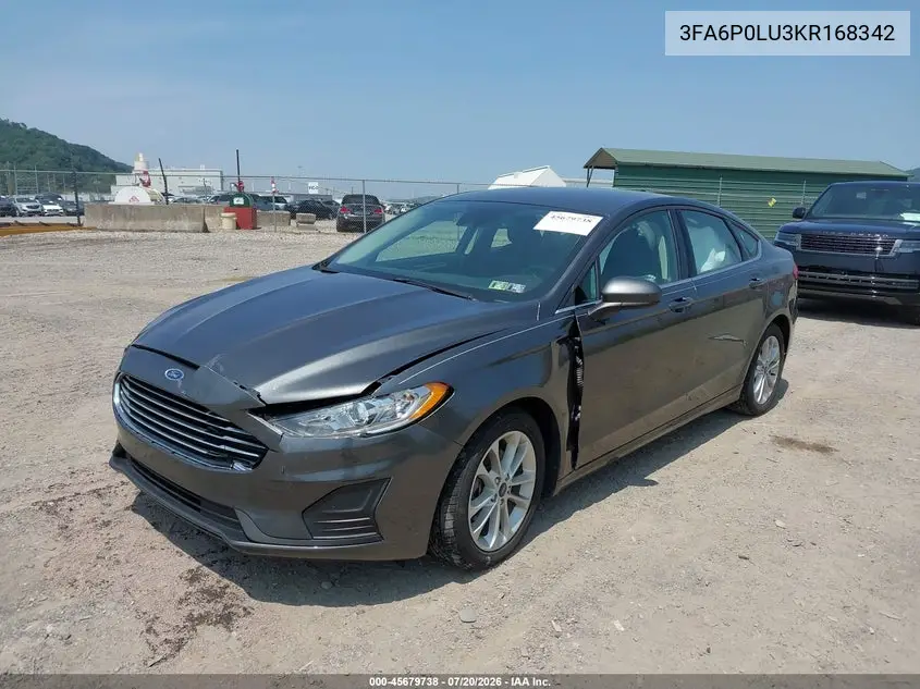 2019 Ford Fusion Hybrid Se VIN: 3FA6P0LU3KR168342 Lot: 45679738