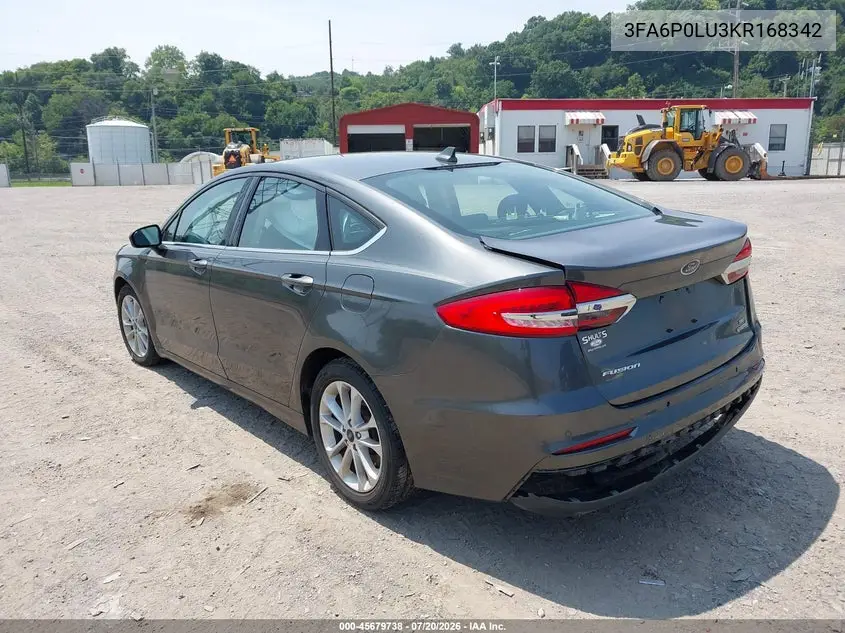 2019 Ford Fusion Hybrid Se VIN: 3FA6P0LU3KR168342 Lot: 45679738